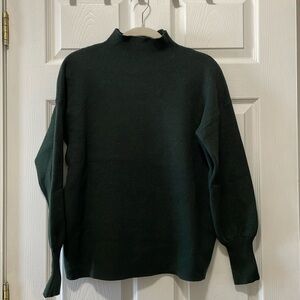 Tahari Forest Green Mock Neck Long Sleeve Shirt